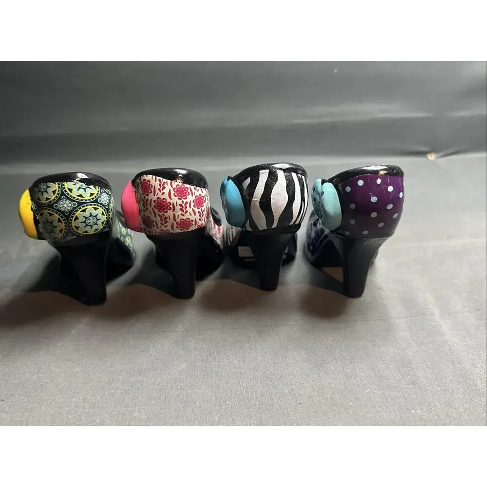 4 Mini High Heel Shoes Jewelry Ring Holder Display